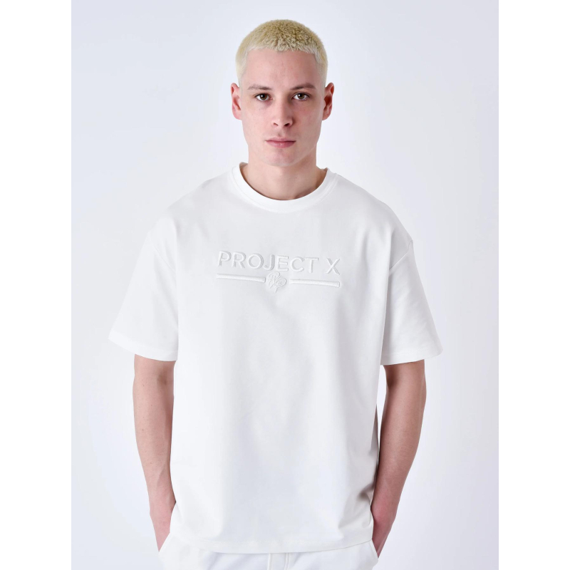 T-shirt logo brodé blanc homme - Project x Paris