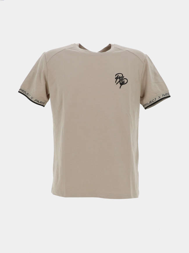 T-shirt logo pxp brodé beige homme - Project X Paris