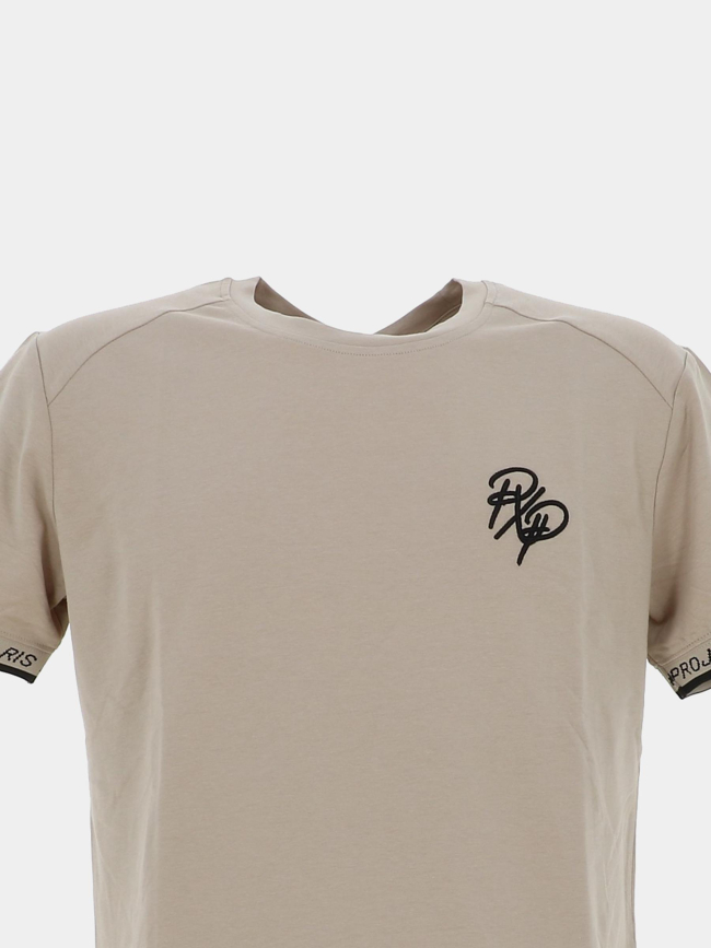 T-shirt logo pxp brodé beige homme - Project X Paris