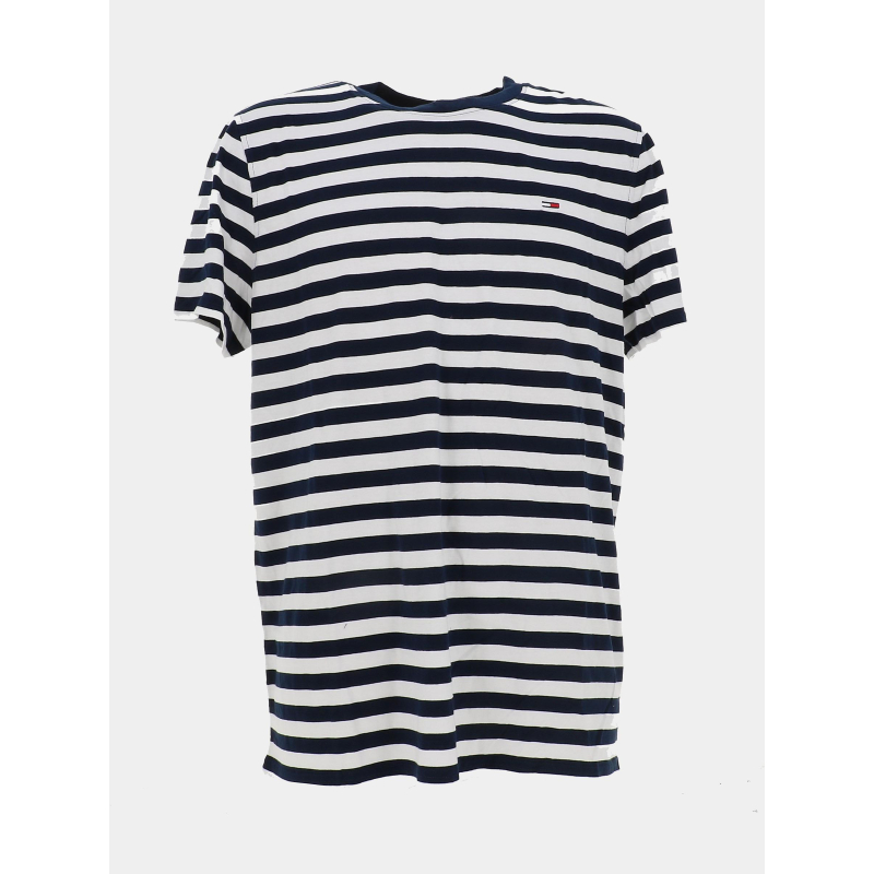 T-shirt slim logo rayé blanc homme - Tommy Jeans