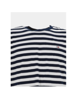 T-shirt slim logo rayé blanc homme - Tommy Jeans