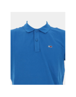 Polo slim placket bleu homme - Tommy Jeans