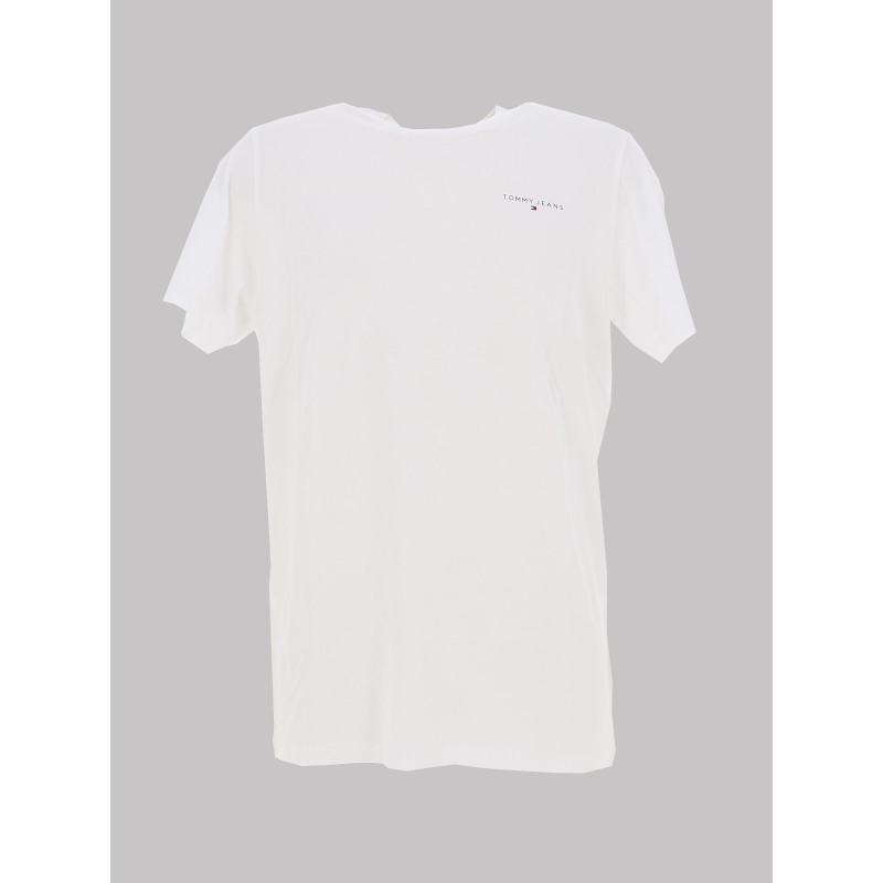 T-shirt slim linear logo blanc homme - Tommy Jeans