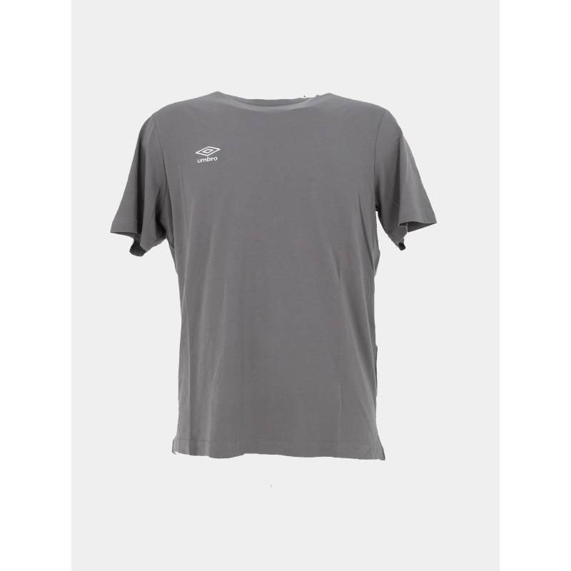 T-shirt uni logo brodé gris homme - Umbro