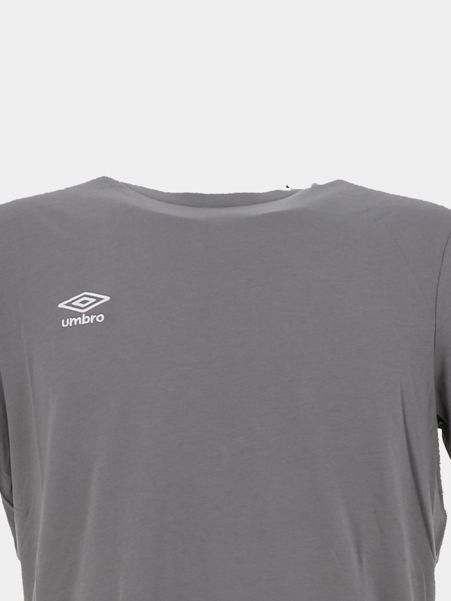 T-shirt uni logo brodé gris homme - Umbro