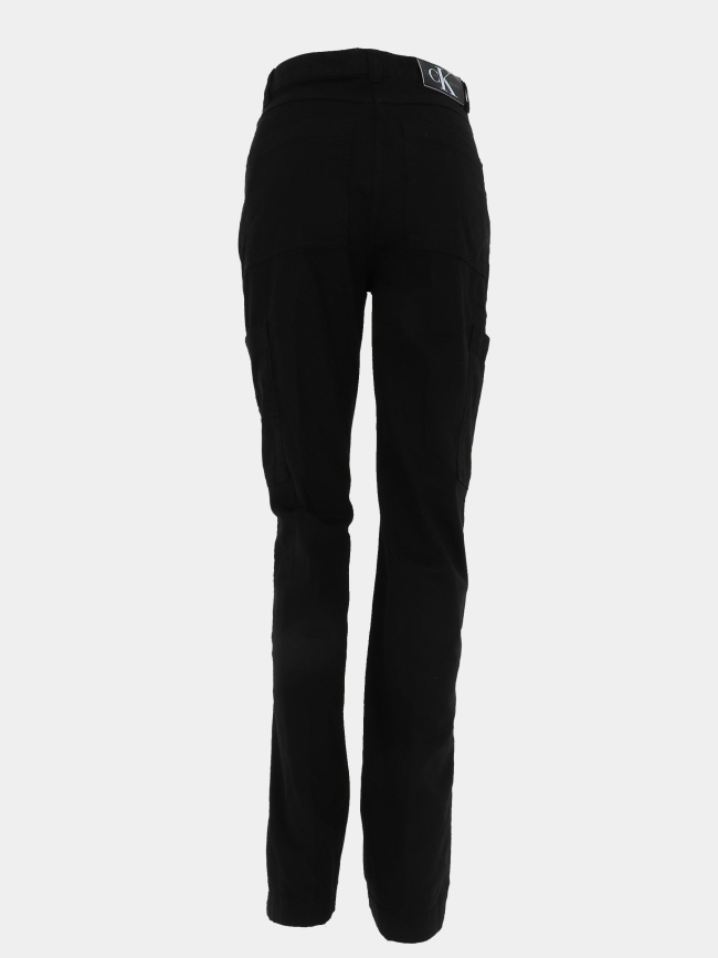 Pantalon droit cargo label noir femme - Calvin Klein Jeans