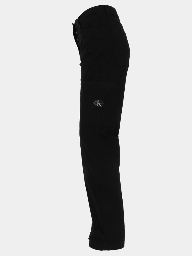 Pantalon droit cargo label noir femme - Calvin Klein Jeans