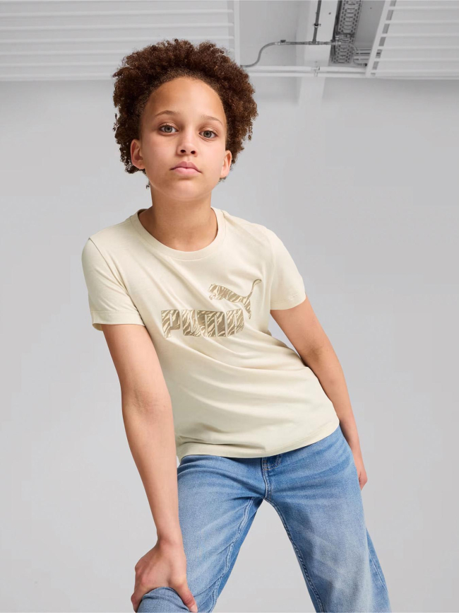 T-shirt essential imprimé animal graf beige enfant - Puma