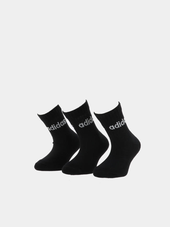 Pack 3 paires de chaussettes lin crew noir enfant - Adidas