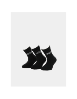 Pack 3 paires de chaussettes lin crew noir enfant - Adidas