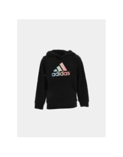 Sweat à capuche logo arc en ciel noir fille - Adidas