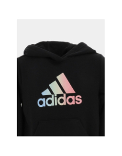 Sweat à capuche logo arc en ciel noir fille - Adidas