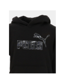 Sweat à capuche essential camo noir enfant - Puma