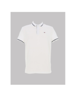 Polo regular tipping blanc homme - Tommy Jeans