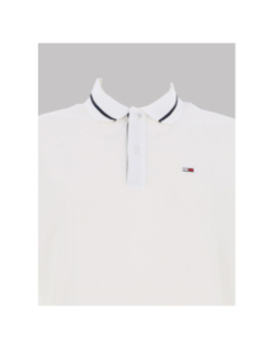 Polo regular tipping blanc homme - Tommy Jeans