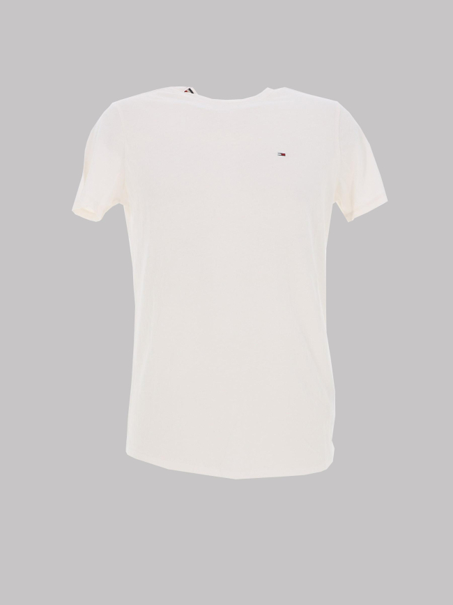 T-shirt uni slim jaspe écru homme - Tommy Jeans