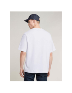 T-shirt loose logo centré blanc homme - G Star