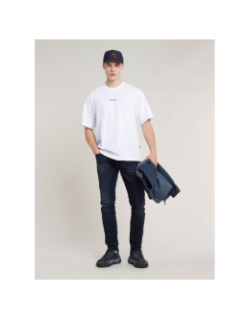 T-shirt loose logo centré blanc homme - G Star