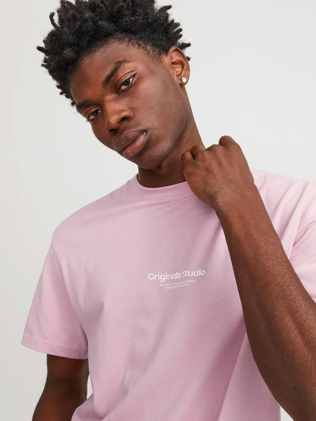 T-shirt imprimé originals studio rose homme - Jack & Jones