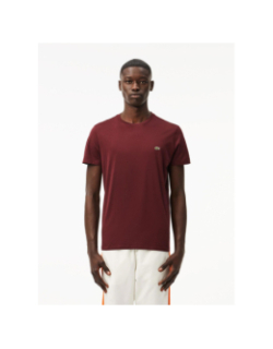 T-shirt regular fit uni logo bordeaux homme - Lacoste