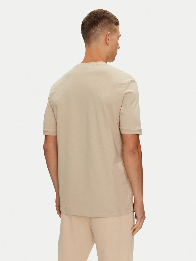 T-shirt uni diragolono beige homme - Hugo