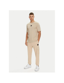 T-shirt uni diragolono beige homme - Hugo