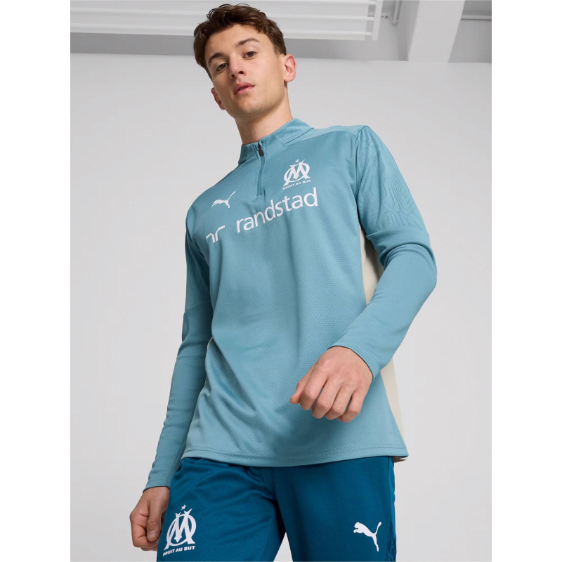 Sweat de football OM 24/25 training 1/4 zip bleu homme - Puma