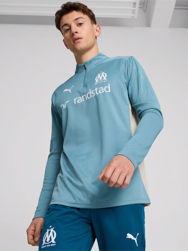 Sweat de football OM 24/25 training 1/4 zip bleu homme - Puma