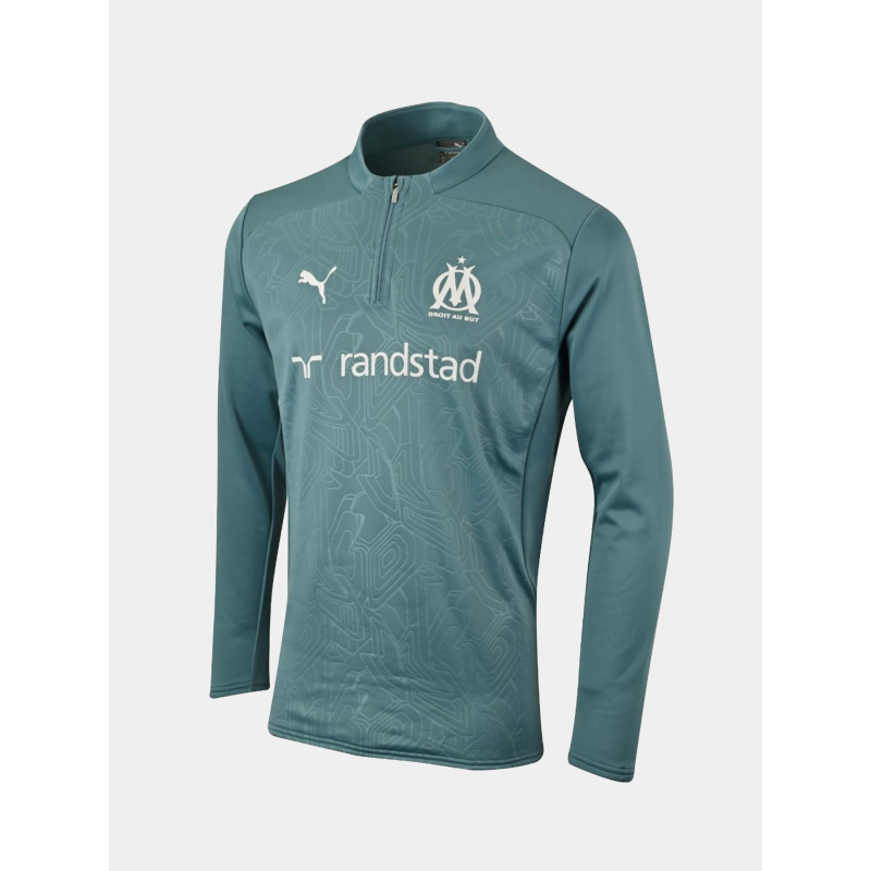 Sweat de football OM 24/25 training 1/4 zip bleu enfant - Puma