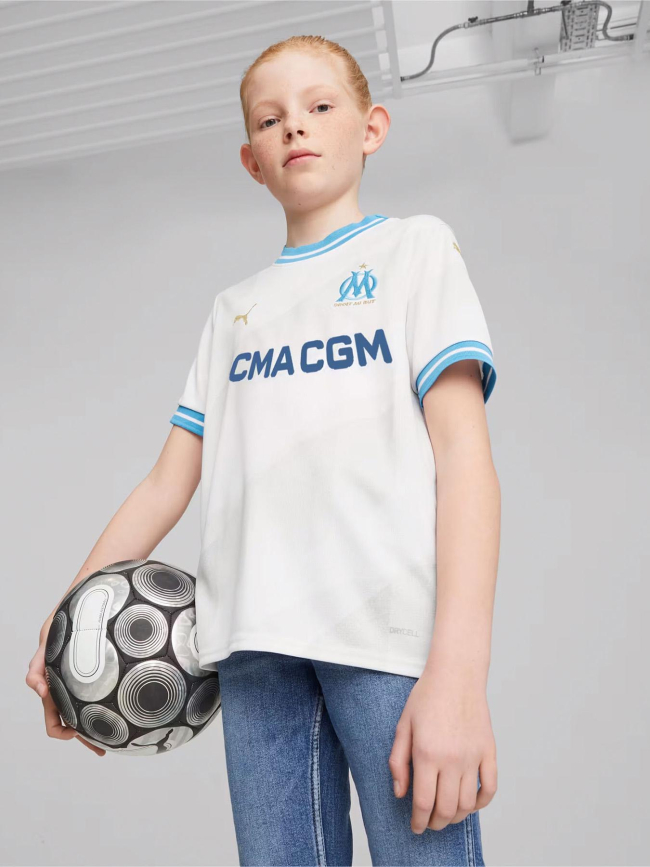 Maillot de football OM domicile 24/25 blanc enfant - Puma