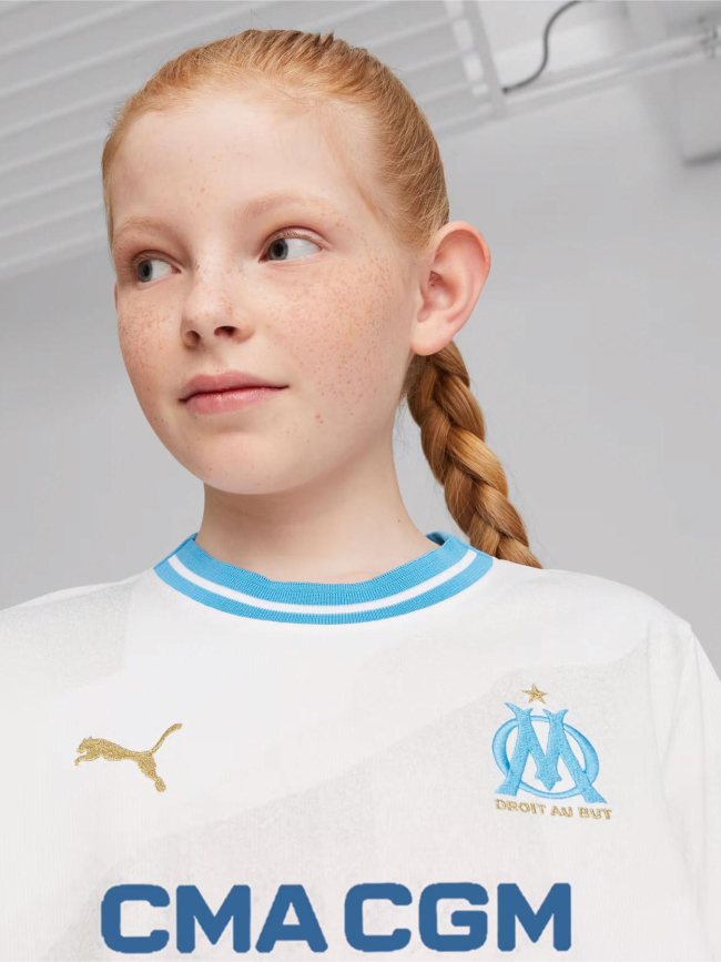 Maillot de football OM domicile 24/25 blanc enfant - Puma