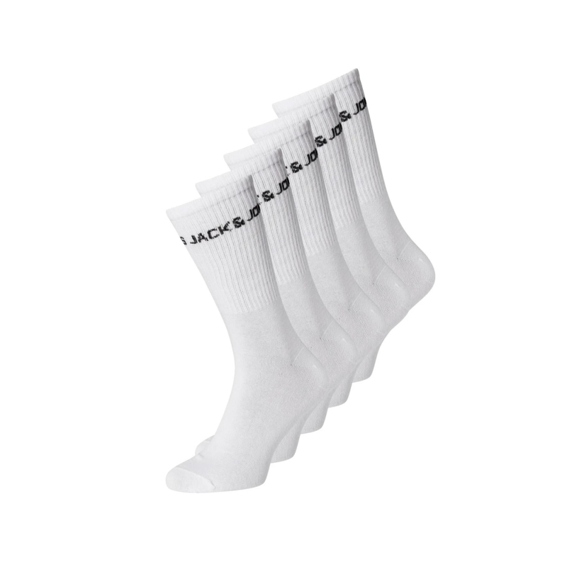 Pack de 5 paires de chaussettes basic logo blanc - Jack & Jones