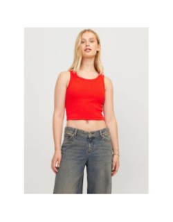 Débardeur crop côtelé fallon rouge femme - JJXX