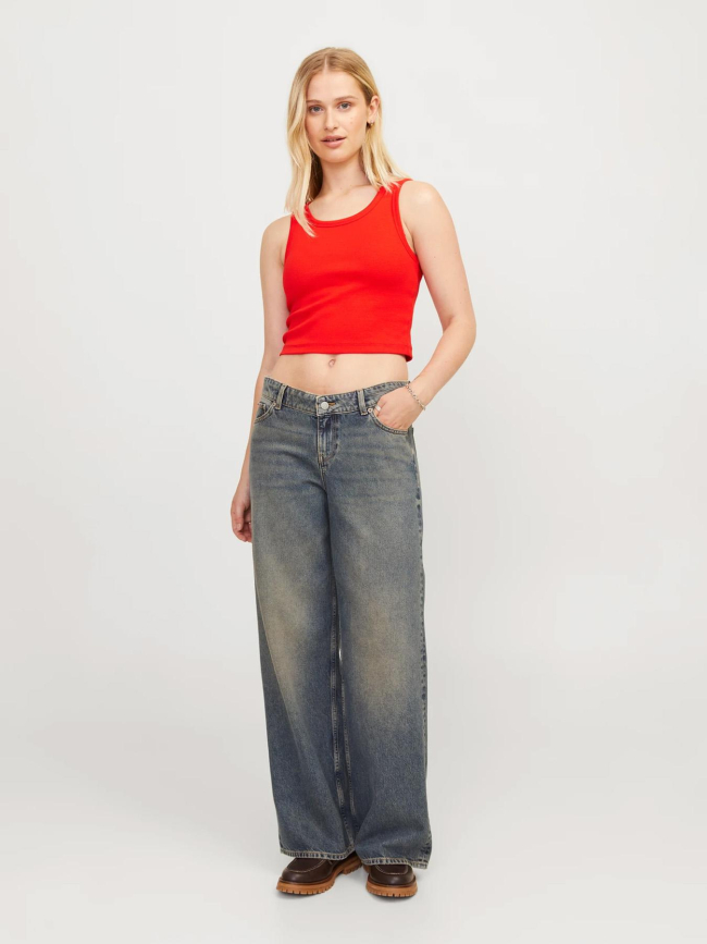 Débardeur crop côtelé fallon rouge femme - JJXX