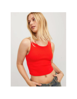 Débardeur crop côtelé fallon rouge femme - JJXX