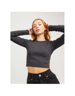 T-shirt crop top feline gris femme - JJXX