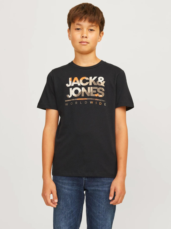 T-shirt luke imprimé camouflage noir enfant - Jack & Jones