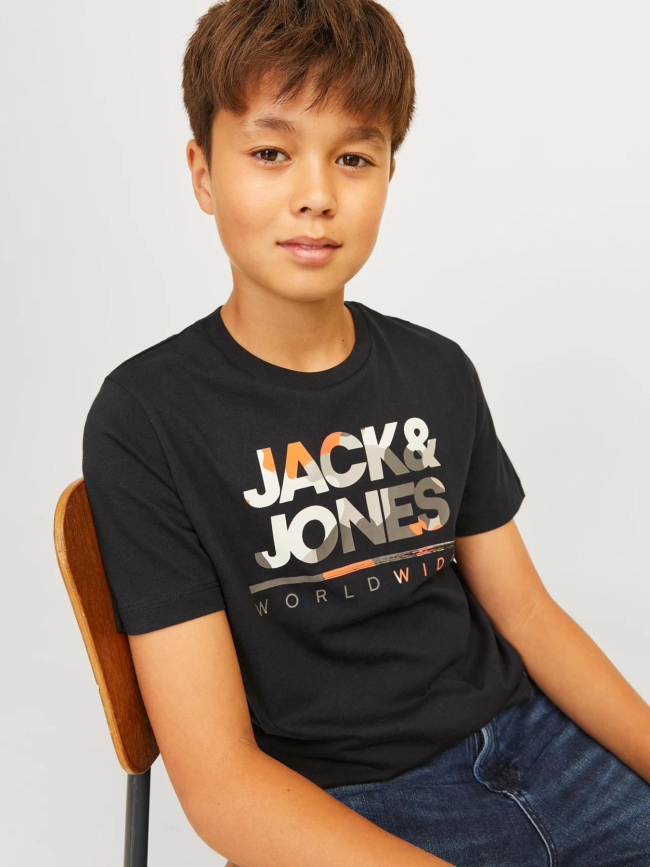 T-shirt luke imprimé camouflage noir enfant - Jack & Jones