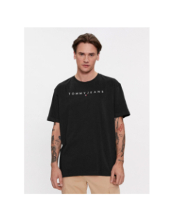 T-shirt regular linear logo noir homme - Tommy Jeans