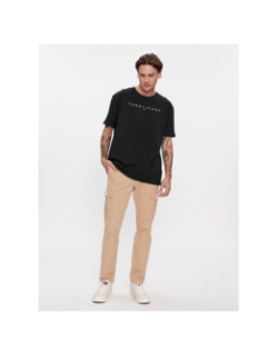 T-shirt regular linear logo noir homme - Tommy Jeans