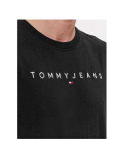 T-shirt regular linear logo noir homme - Tommy Jeans