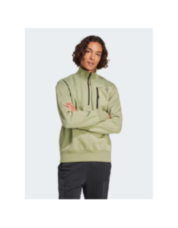 Sweat col zippé vert homme - Adidas