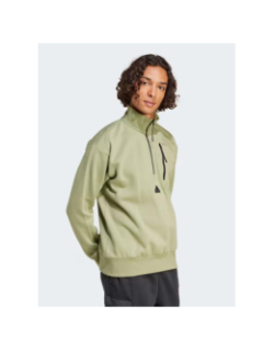 Sweat col zippé vert homme - Adidas