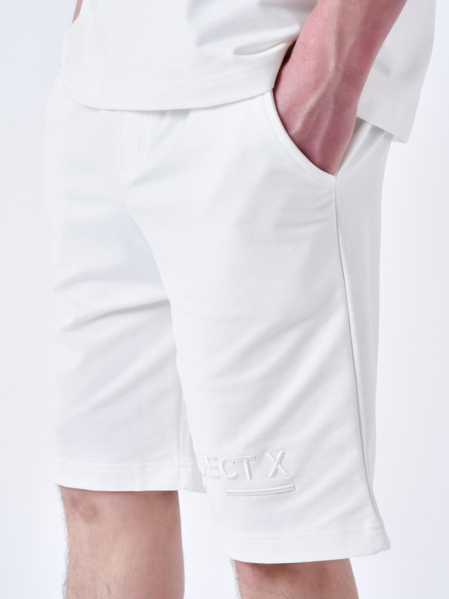 Short jogging logo brodé blanc homme - Project X Paris