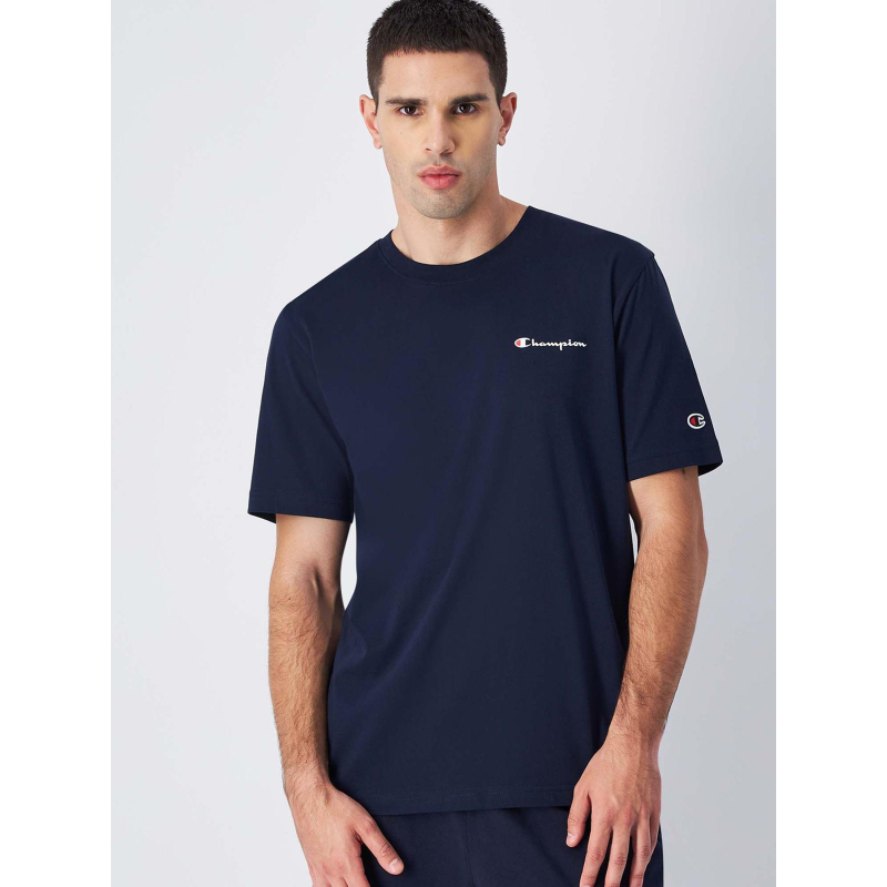 T-shirt crewneck petit logo bleu marine homme - Champion