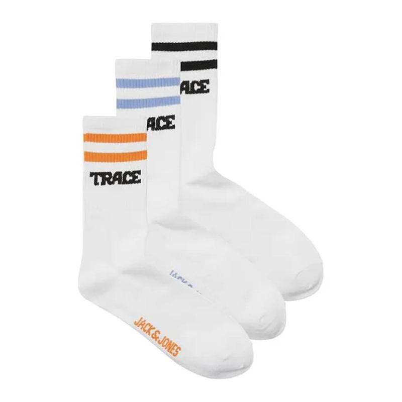 Pack de 3 paires de chaussettes jactrace tennis blanc homme - Jack & Jones