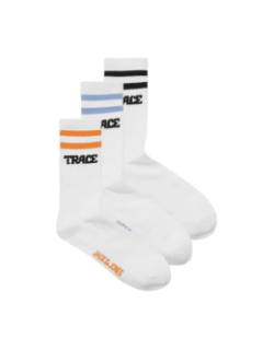 Pack de 3 paires de chaussettes jactrace tennis blanc homme - Jack & Jones