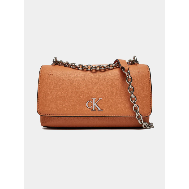 Sac bandoulière minimal mono orange femme - Calvin Klein Jeans