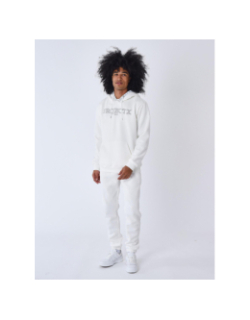 Sweat à capuche logo brodé blanc homme - Project X Paris