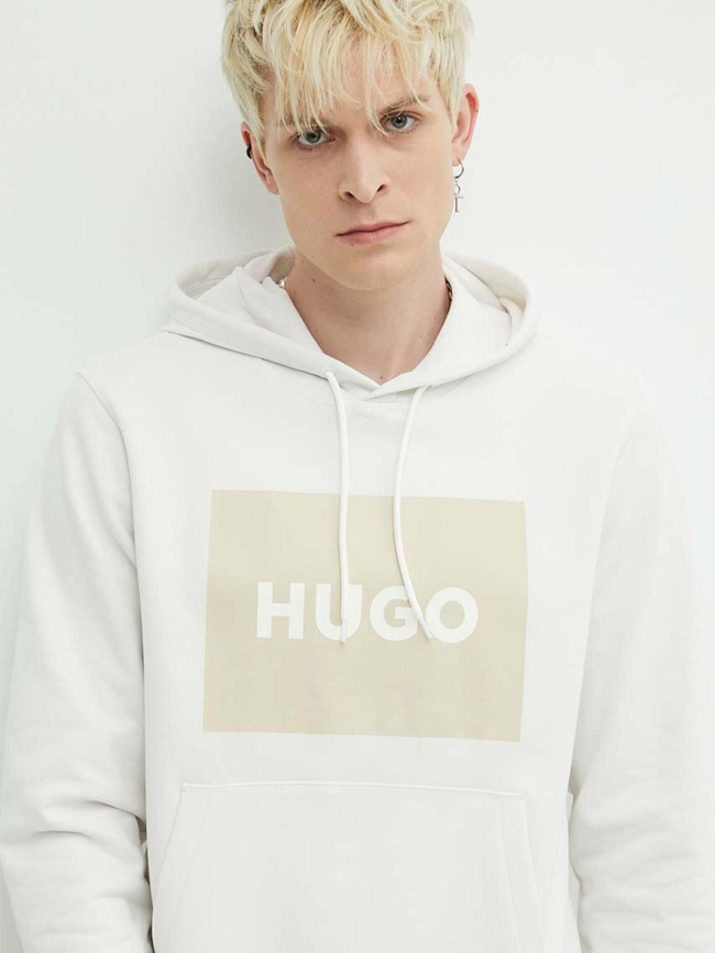 Sweat à capuche duratschi blanc écru homme - Hugo